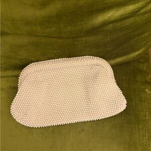 Vintage Cream Beaded Clutch